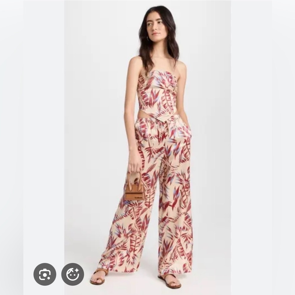 Onia Silk Bandana Pants & Strapless Top Size Small NWT